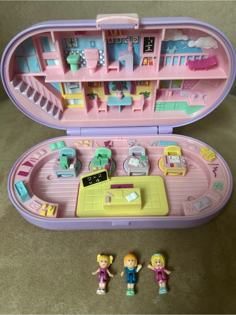 Vintage Bluebird 1992 Stampin School Polly Pocket set